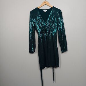 NWOT Cara Santana X Nine West Size Small Sequin Green Dress MSRP $78